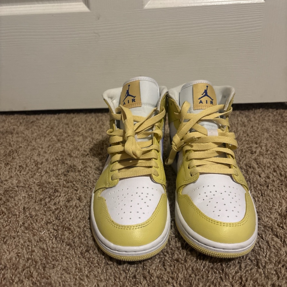Nike Yellow and White High-Top Sneakers